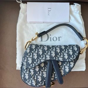 DIOR mini saddle canvas handbag